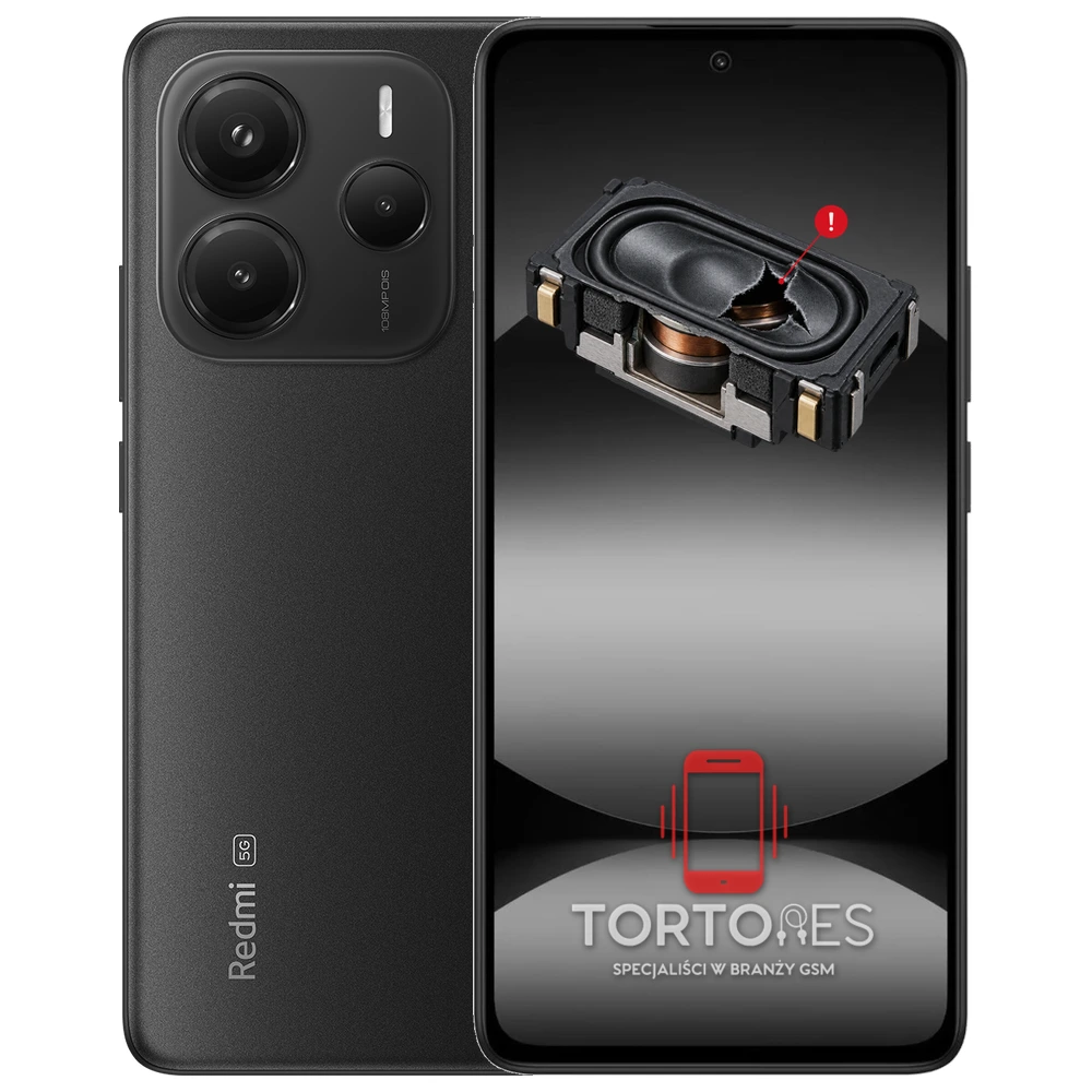 Redmi Note 14 5G z symbolem głośnika multimedialnego - wymiana głośnika multimedialnego