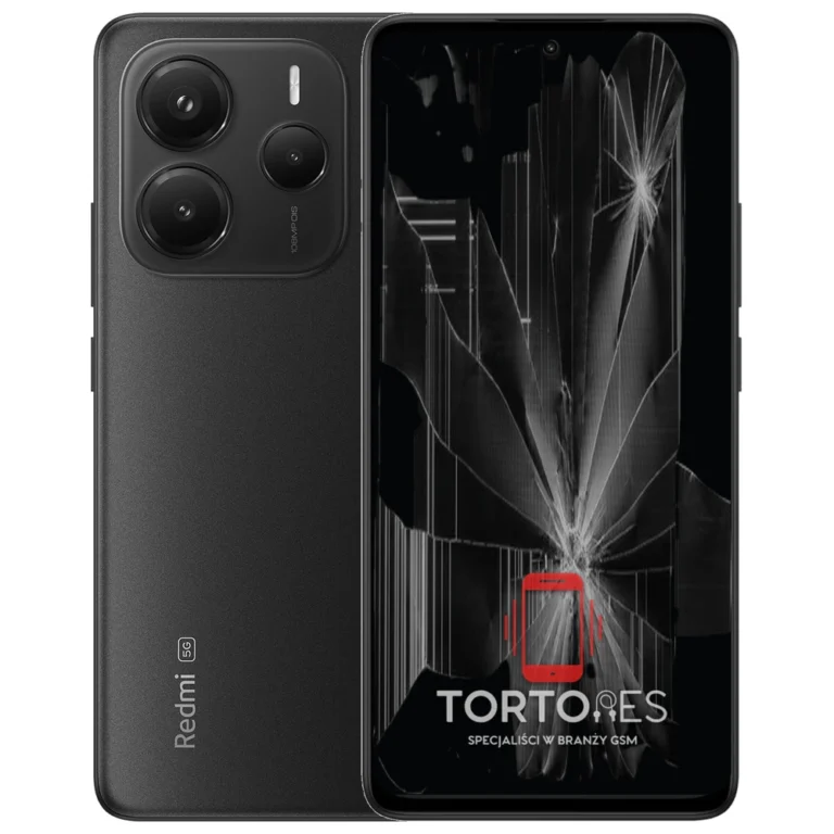 Redmi Note 14 5G z ilustracją pękniętego wyświetlacza - wymiana zbitego wyświetlacza