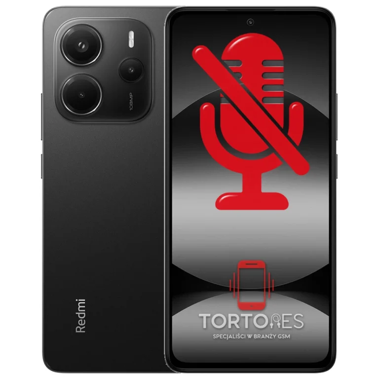Redmi Note 14 z symbolem mikrofonu - naprawa mikrofonu
