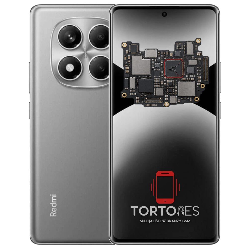 Redmi Note 14 Pro z ilustracją płyty głównej - naprawa płyty głównej