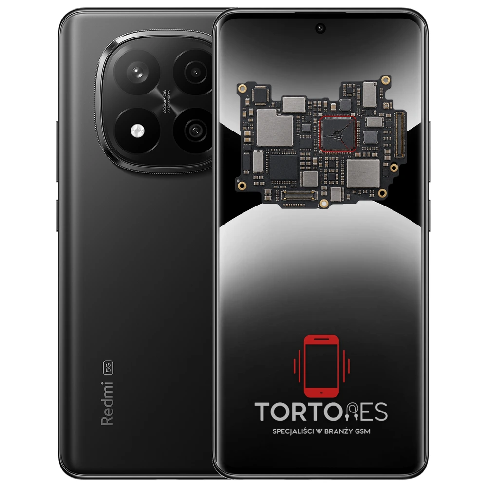Redmi Note 14 Pro+ 5G z ilustracją płyty głównej - naprawa płyty głównej