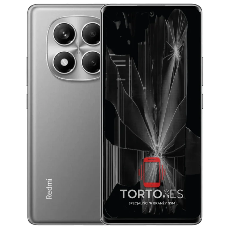 Redmi Note 14 Pro z ilustracją pękniętego wyświetlacza - wymiana zbitego wyświetlacza