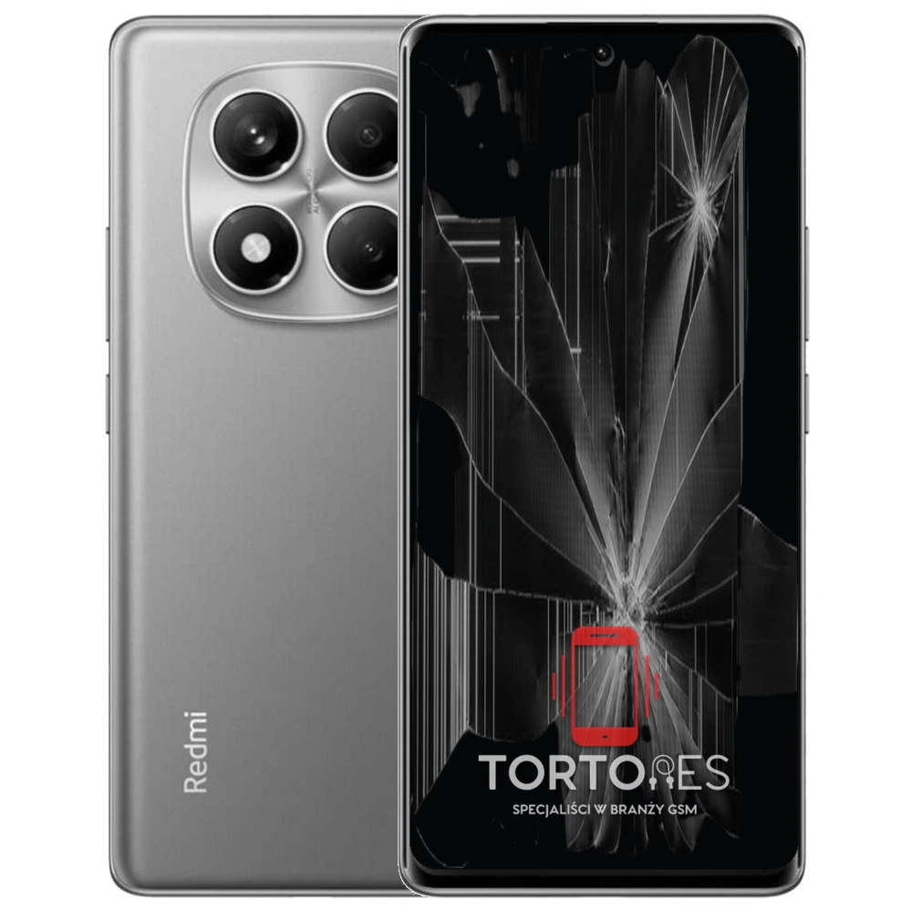 Redmi Note 14 Pro z ilustracją pękniętego wyświetlacza - wymiana zbitego wyświetlacza
