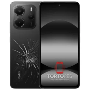 Redmi Note 14 z ilustracją pękniętej tylnej klapki - wymiana zbitej klapki