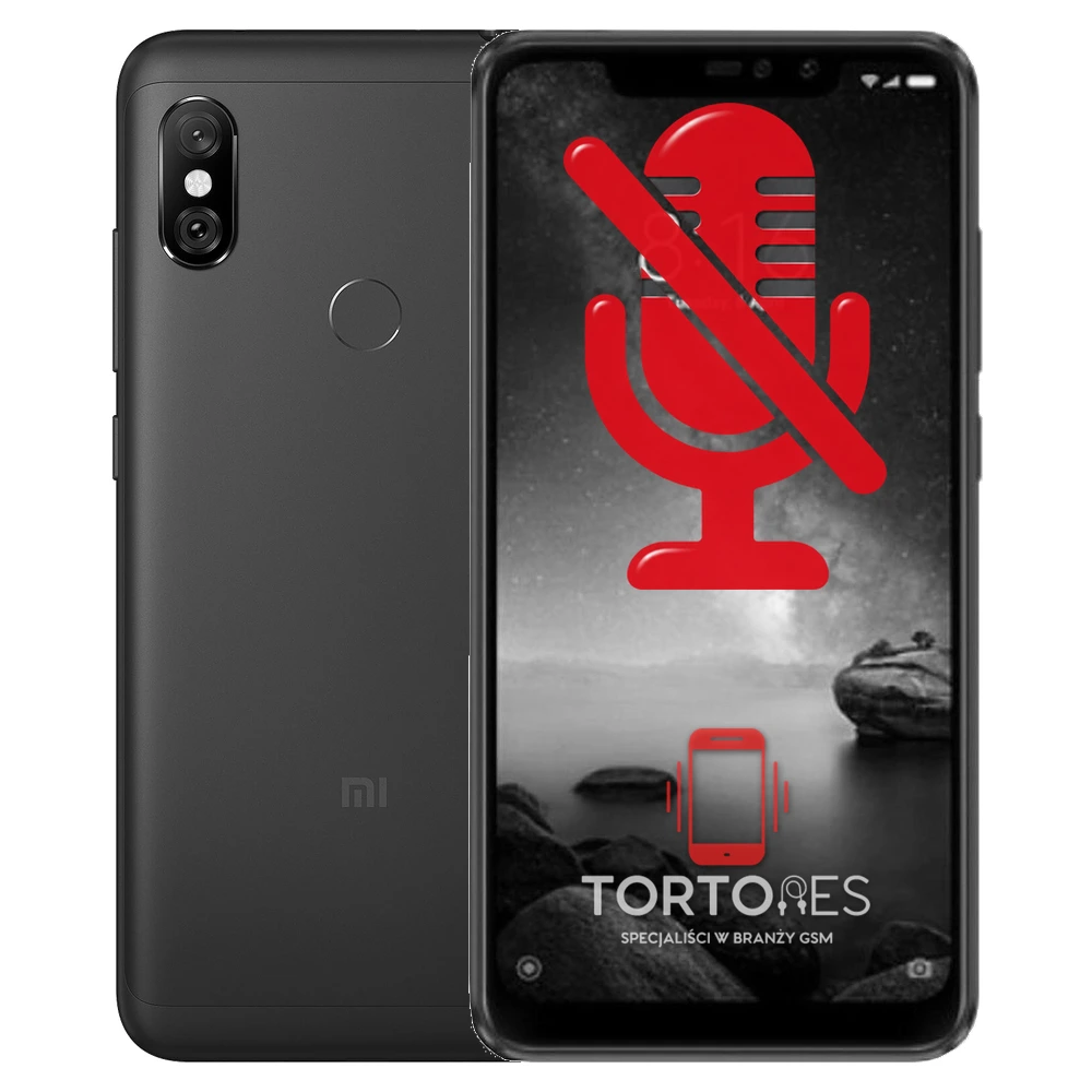 Redmi Note 6 Pro z symbolem mikrofonu - naprawa mikrofonu