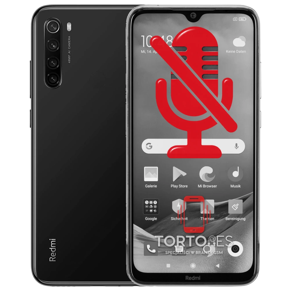 Redmi Note 8 2021 z symbolem mikrofonu - naprawa mikrofonu