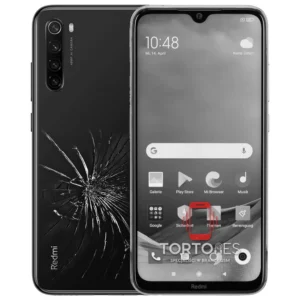 Redmi Note 8 2021 z ilustracją pękniętej tylnej klapki - wymiana zbitej klapki