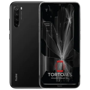 Redmi Note 8 2021 z ilustracją pękniętego wyświetlacza - wymiana zbitego wyświetlacza